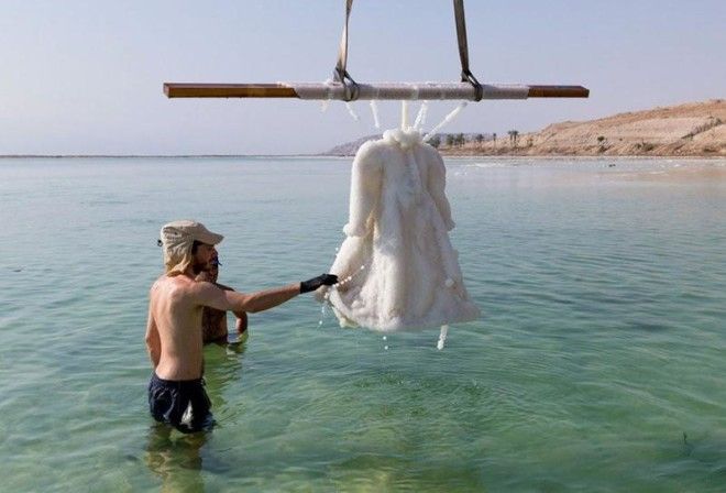 Художница оставила платье в Мертвом море на два года и вот что из этого вышло