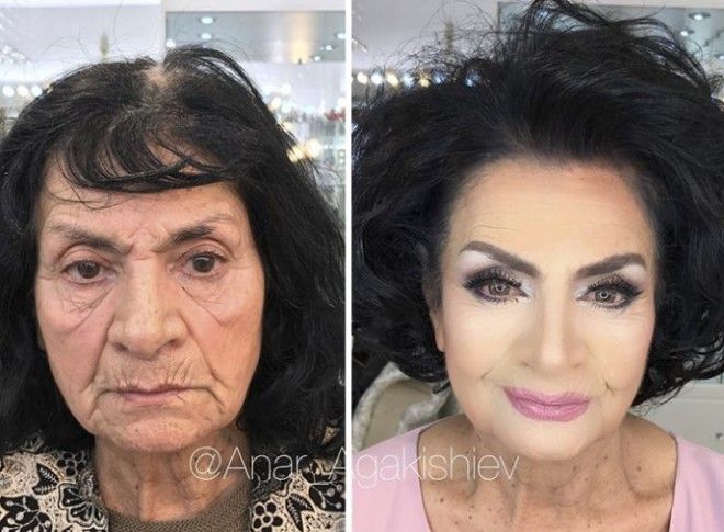 До и После визажист превращает пожилых женщин в молодых девиц