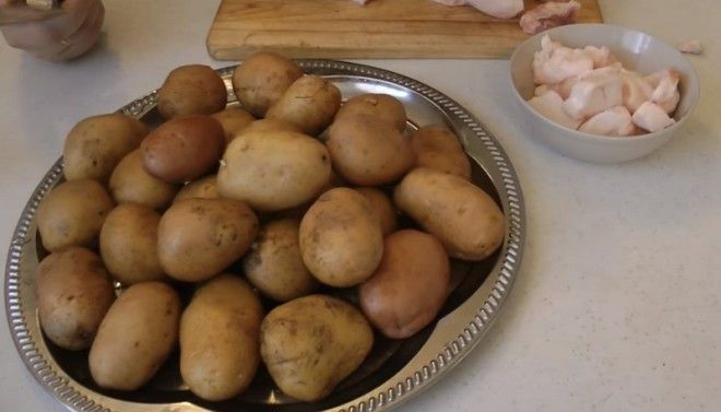 шашлык из картошки с салом на мангале