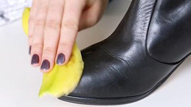 Банановая кожура в качестве крема для обуви