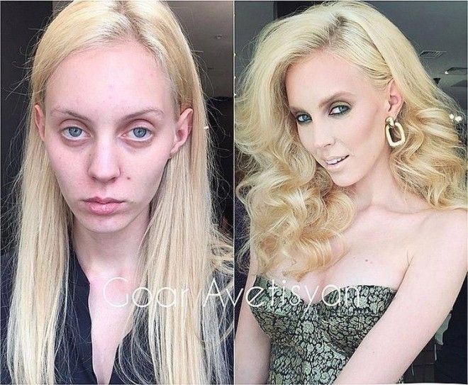 Гоар Аветисян макияж до и после работы визажиста девушки макияж до и после