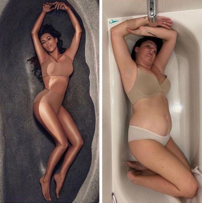 Без комплексов женщина пародирует фото гламурных красавиц из Instagram